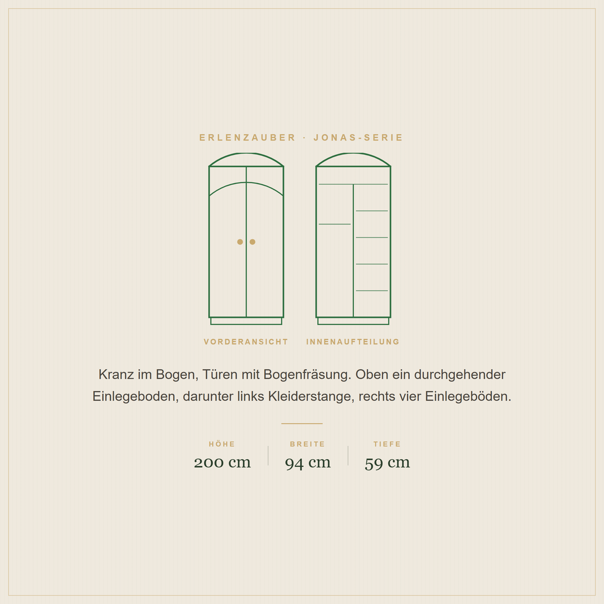 JONAS Kleiderschrank 2-türig, Ansicht 3
