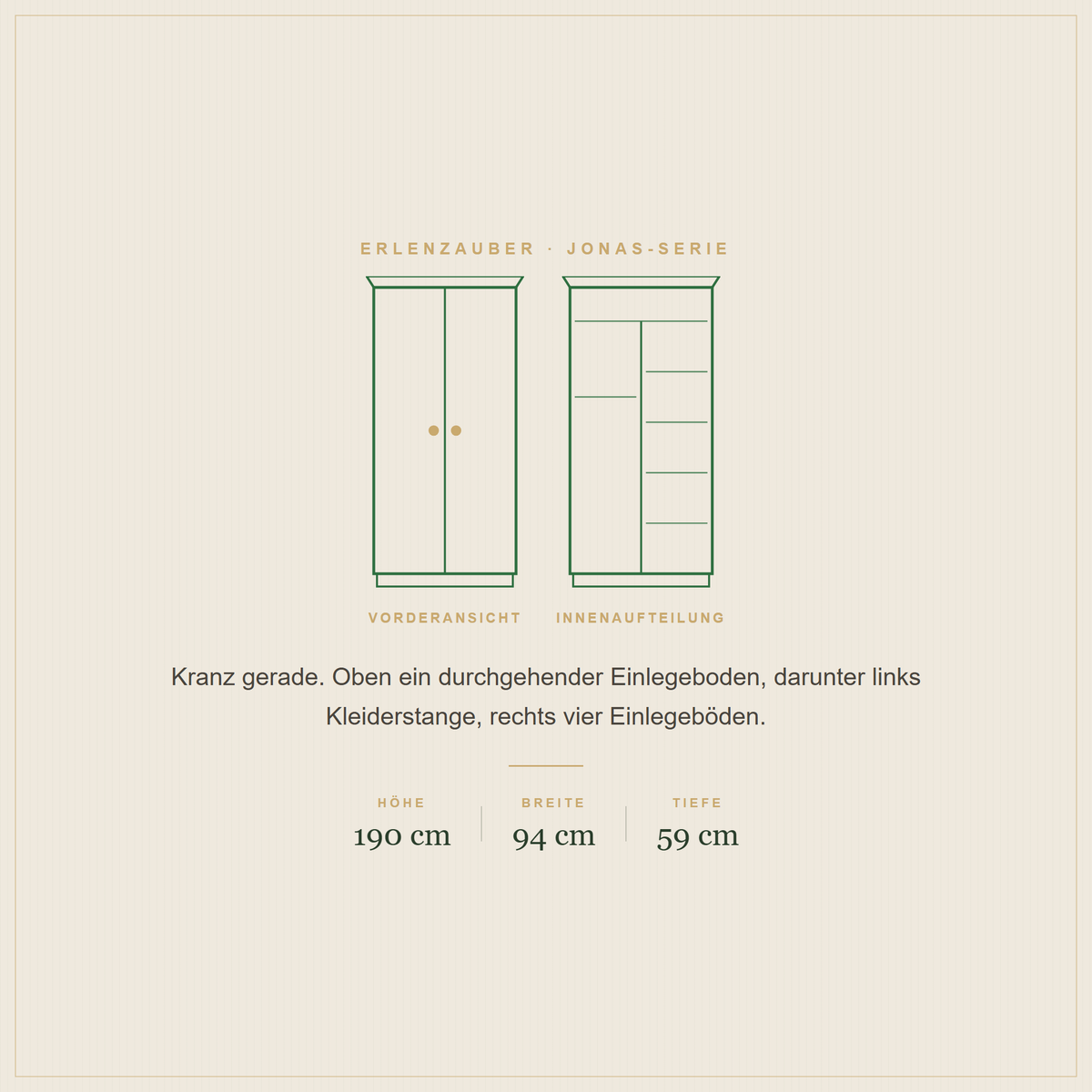 JONAS Kleiderschrank 2-türig, Ansicht 4